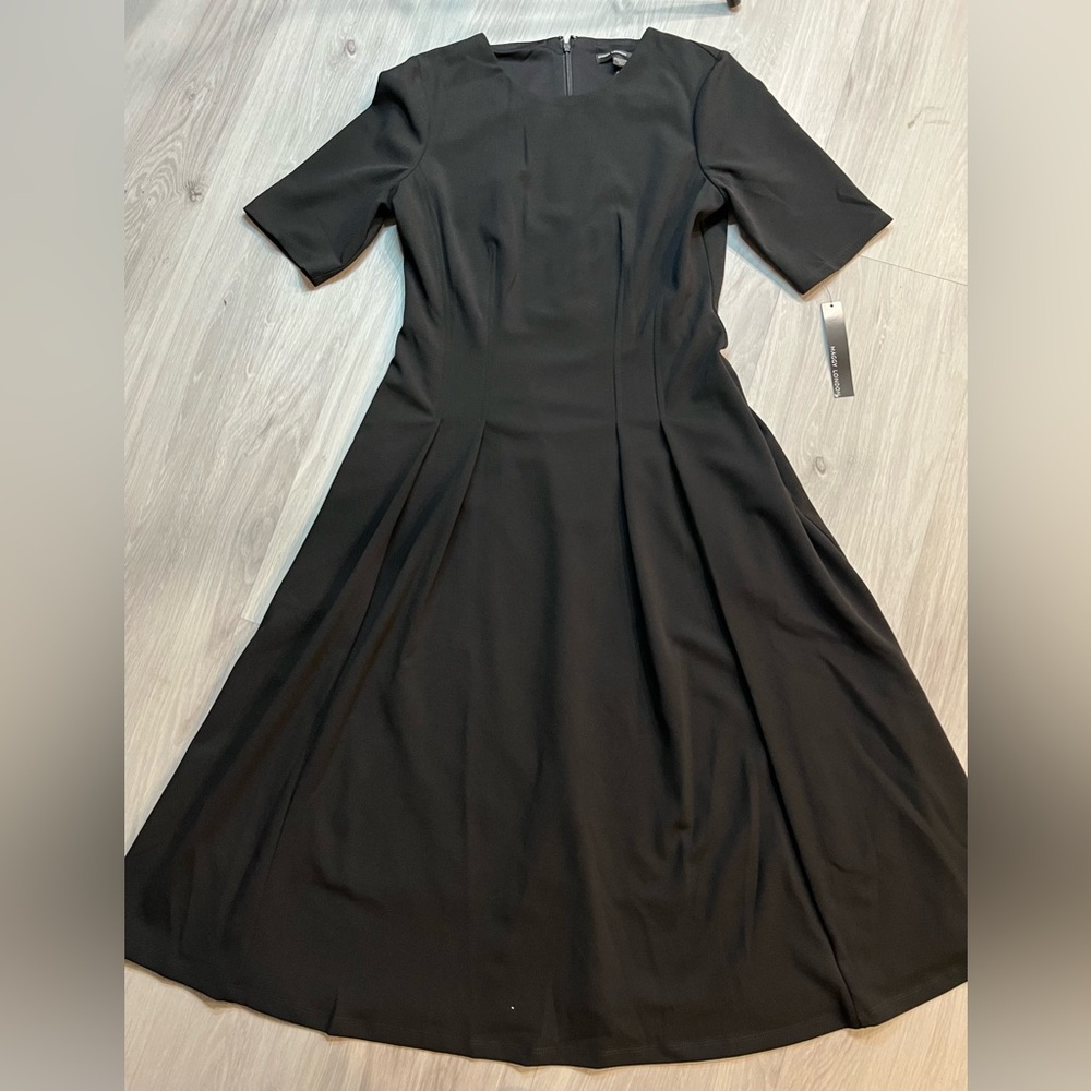 Maggy London Classic Black Midi Dress - Picture 3 of 13